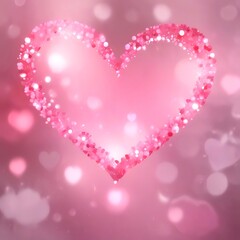 Abstract heart bokeh lights in soft pink and red tones, romantic Valentine style, elegant and modern