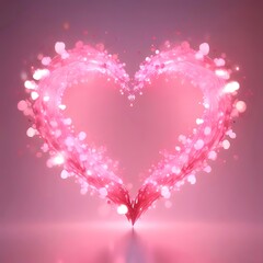 Abstract heart bokeh lights in soft pink and red tones, romantic Valentine style, elegant and modern
