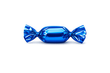 Blue shiny  Wrapped Candy PNG isolated on white background 
