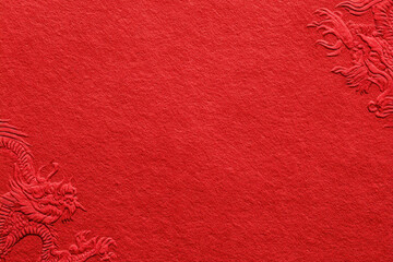 Red Dragon: A vibrant red surface embossed with an intricate dragon design, a symbol of power, luck, and prosperity, capturing the eye with its bold color and intricate details.