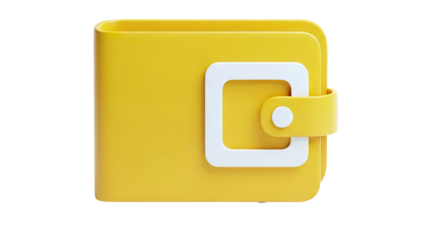 Stylized Yellow Wallet with White Accent