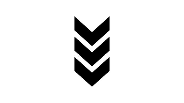 Pointer black icon animation. Scroll down animated icon.