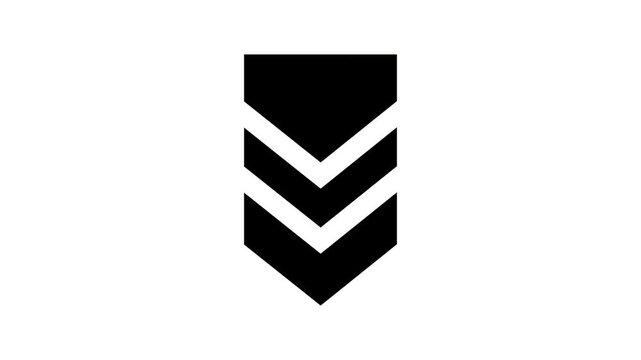 Pointer black icon animation. Scroll down animated icon.