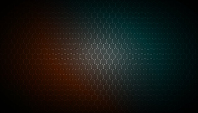 Dark Hexagonal Grid Background with Gradient Lighting and Subtle Texture - Futuristic Digital Pattern