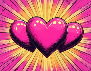 ポップなハートの背景