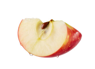 red apple slice isolated on white background.