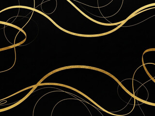 ゴールドとブラックの抽象アート