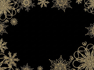 ゴールドとブラックのクリスマス抽象アート