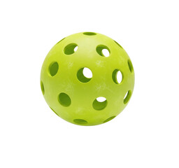 Fototapeta premium A green, round, perforated ball floating in mid-air png transparent