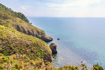 Cliffs by the sea a sunny summer day