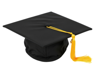 A graduation cap with a tassel on a png transparent
