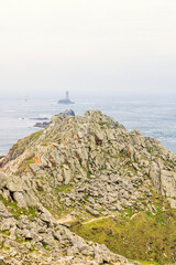 Pointe du raz in Bretagne with a lighthouse