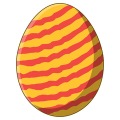 Cute Cartoon Style Striped Easter Egg Graphic Celebration Illustration