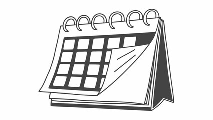 A desk calendar illustration displayed on a plain white background from a slightly angled viewpoint