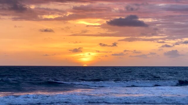 Sunset at Petitenget beach in Bali