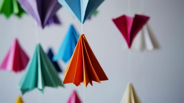 Colorful Paper Airplanes Mobile Art: Creative Decoration for Kids Room
