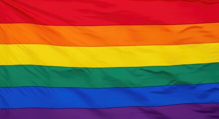 Obraz premium A rainbow flag with red, orange, yellow, green, blue, and purple stripes.