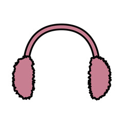 冬の防寒具・イヤーマフのシンプルなイラスト