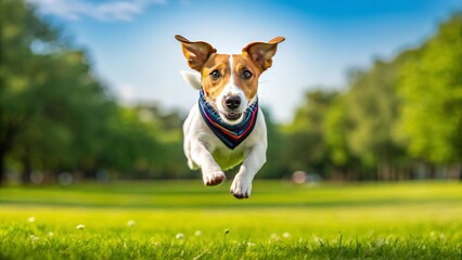 Energetic Jack Russell Terrier Mid Leap with D Gigapixel Standard v2 4x