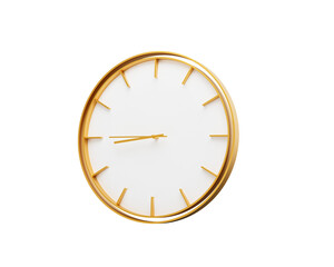 Minimalistic Golden Frame Wall Clock 08 45 Eight Forty Five 8 45 For Modern Interior 3D Illustration