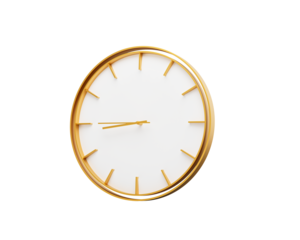 Minimalistic Golden Frame Wall Clock 08 45 Eight Forty Five 8 45 For Modern Interior 3D Illustration