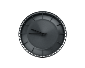 A Modern Charcoal Black Wall Clock 09 45 Nine Forty Five 9 45 For Modern Interiors 3D Illustration