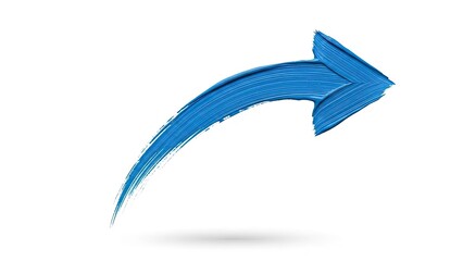 Blue arrow pointing right abstract directional symbol graphic element curved shape