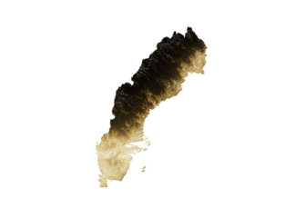 Sweden Map Golden Metallic Texture Map Gold Reserves And Gold Mining Concept 3D Illustration