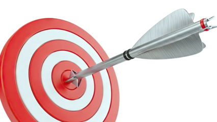 Arrow hitting the bullseye on a target