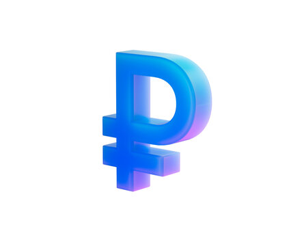 Vibrant 3D Russian Ruble currency symbol. Global economy and finance concept. 3d illustration - Powered by Adobe