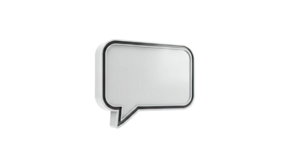 Blank 3D Speech Bubble Icon