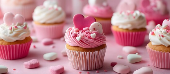 Festive delicious cupcakes for Valentine's Day