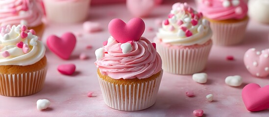 Festive delicious cupcakes for Valentine's Day