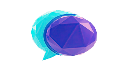 Abstract 3D Geometric Chat Bubbles