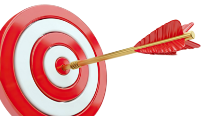 Arrow hitting the bullseye on a target