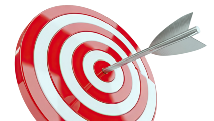 Arrow hitting bullseye on a target