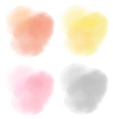 水彩風にじみイラストセット　ウォームトーン
