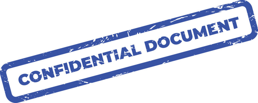 confidential document stamp with blue ink