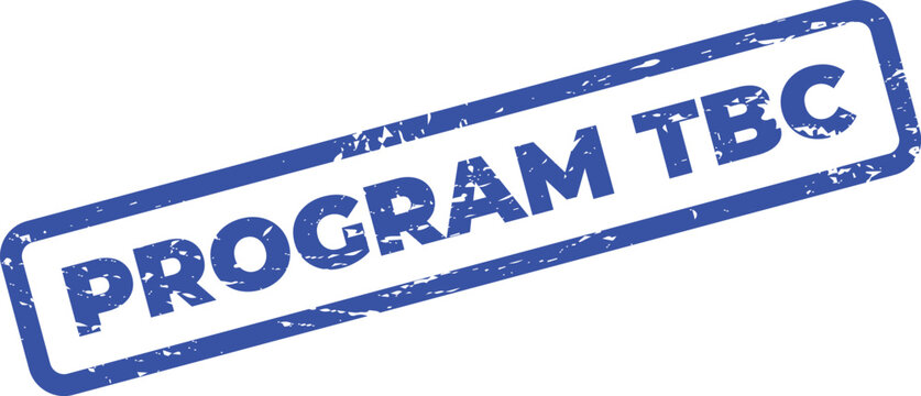 Program TBC rubber stamp on white background
