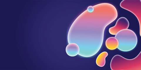 Abstract Liquid, fluid curves, vibrant blue and purple gradient background, Modern.