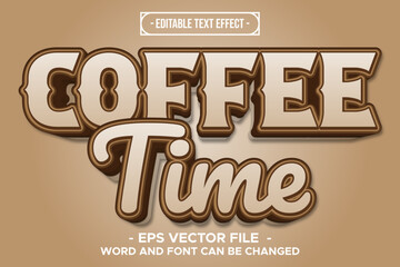 Coffee Time Editable Text Effect with Vintage Brown