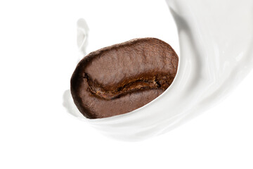 Milk Splash with Coffee Bean