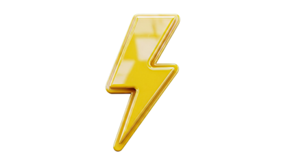 Glossy Yellow Lightning Bolt Icon