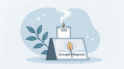 Candle Burning With Smoke and the Word Loss on the Wax