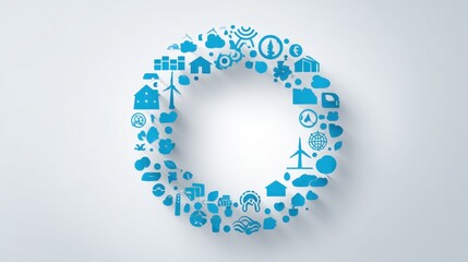 Circular Diagram of Renewable Energy with Modern Icon Illustrations