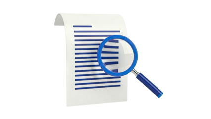 Magnifying Glass Over Document