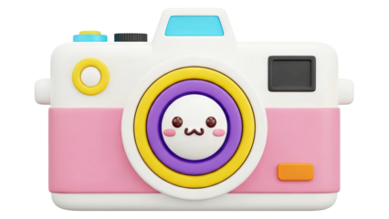 Cute 3D Kawaii Camera Illustration