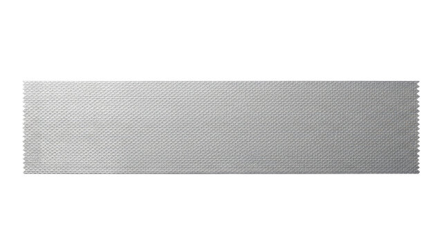 Blank duct tape strip mockup silver fabric mesh texture straight layout heavy duty look isolated on white background