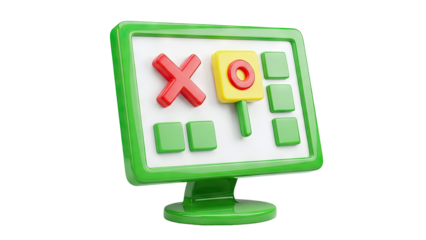 3D Tic-Tac-Toe Game Board with X and O Symbols