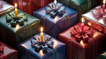 A festive Christmas gift box wrapped in red paper with a golden ribbon and bow creates a holiday surprise isolated for a celebration